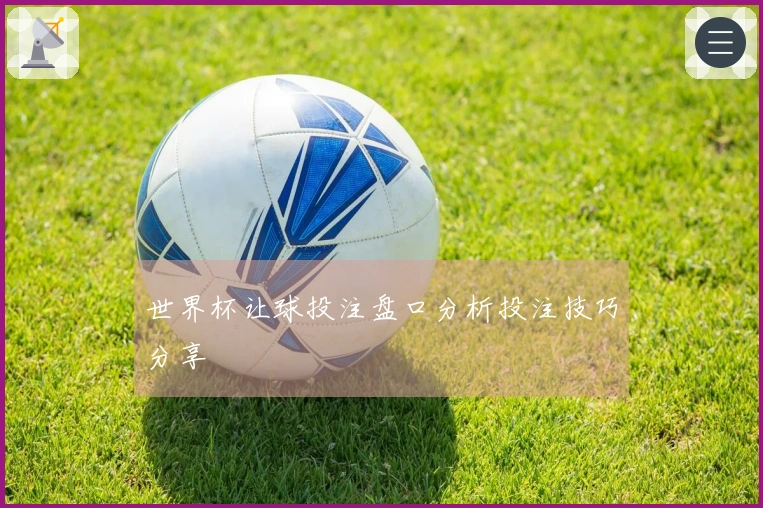 世界杯让球投注盘口分析投注技巧分享